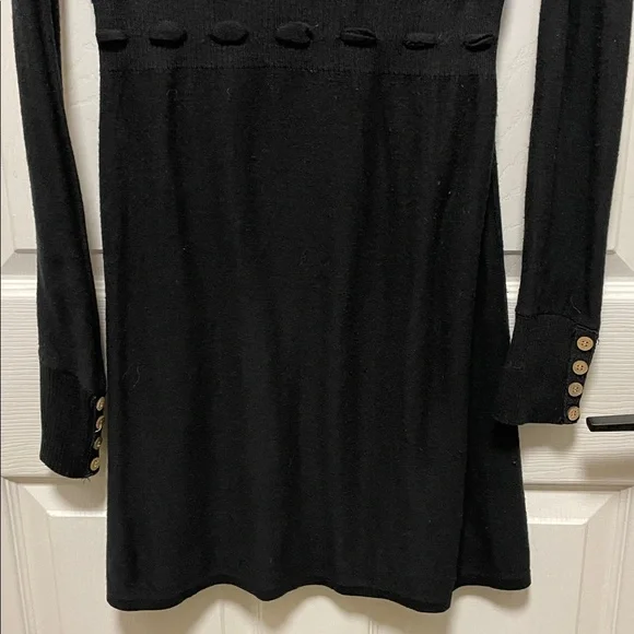 Lost & Found | Wool Blend | Black | Knit | V Neck |Mini | Pullover Dress |Size S - Picture 9 of 16